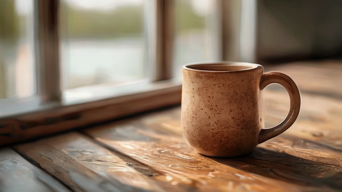 Zeltmug mit Griff und Schlauch, aus isolierendem Material, für Outdoor geeignet.