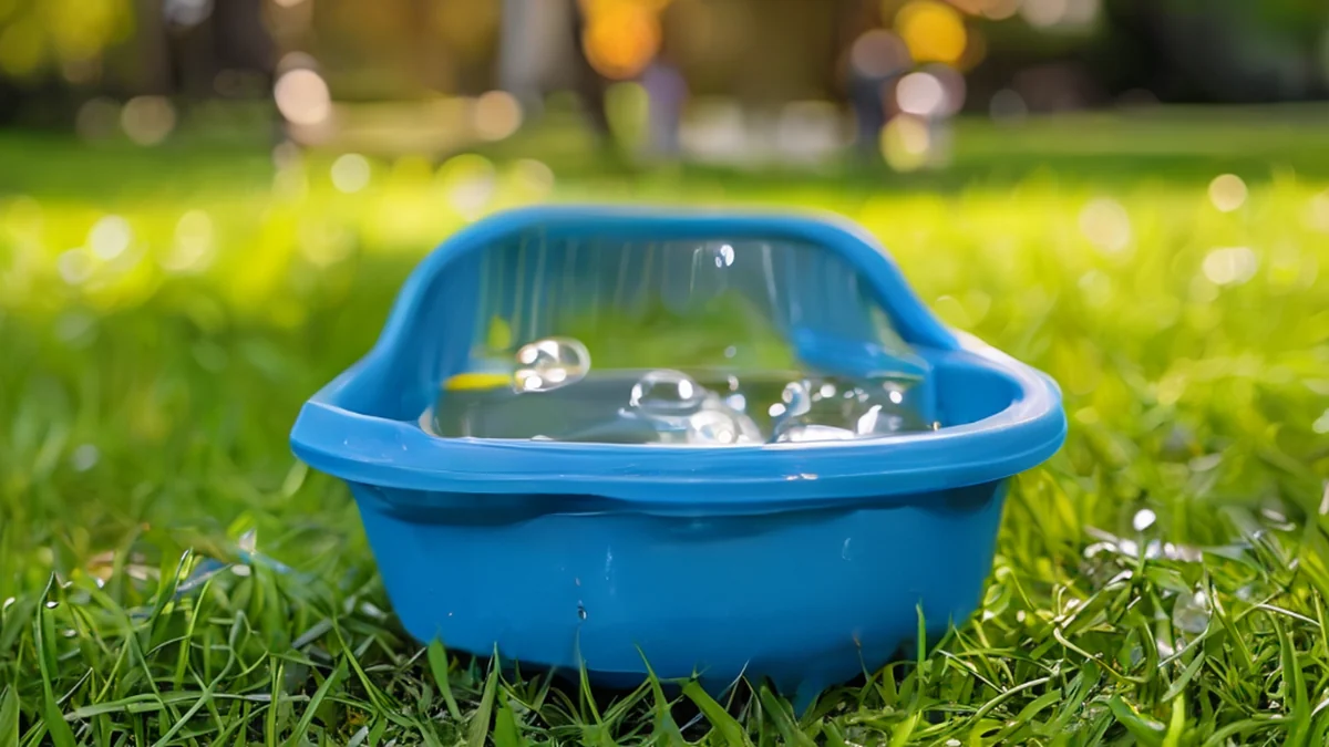Portable hond waterbassin, licht en makkelijk te meenbrengen.