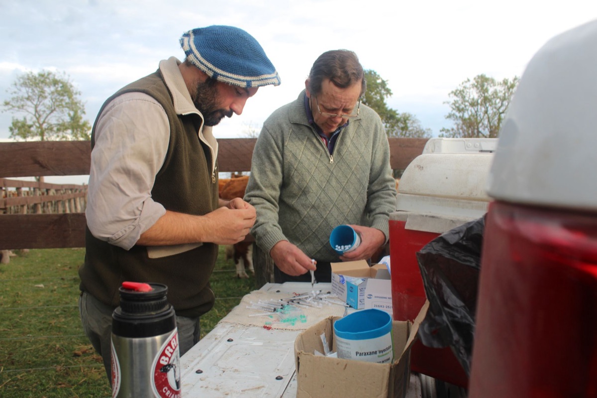 diergeneesheer met injectiemachine